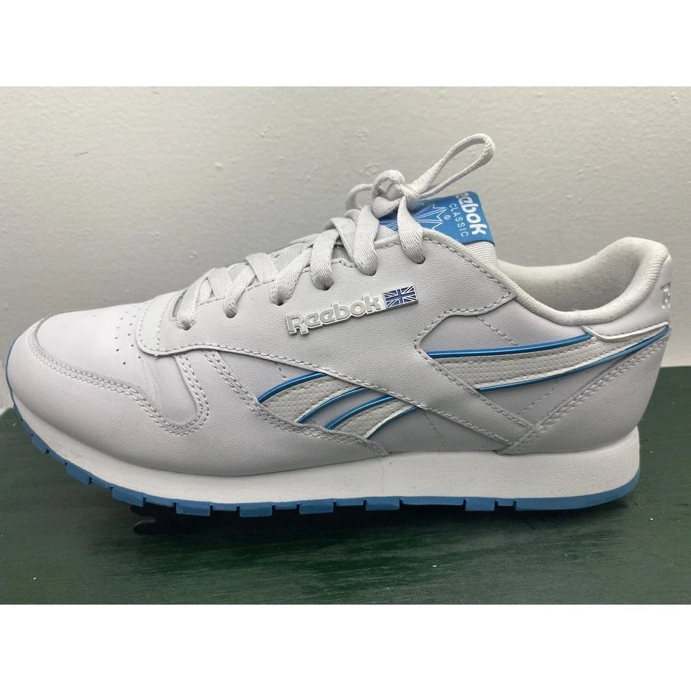 Reebok Classic Leather White Blue Mens Sneakers 49799 Size 9